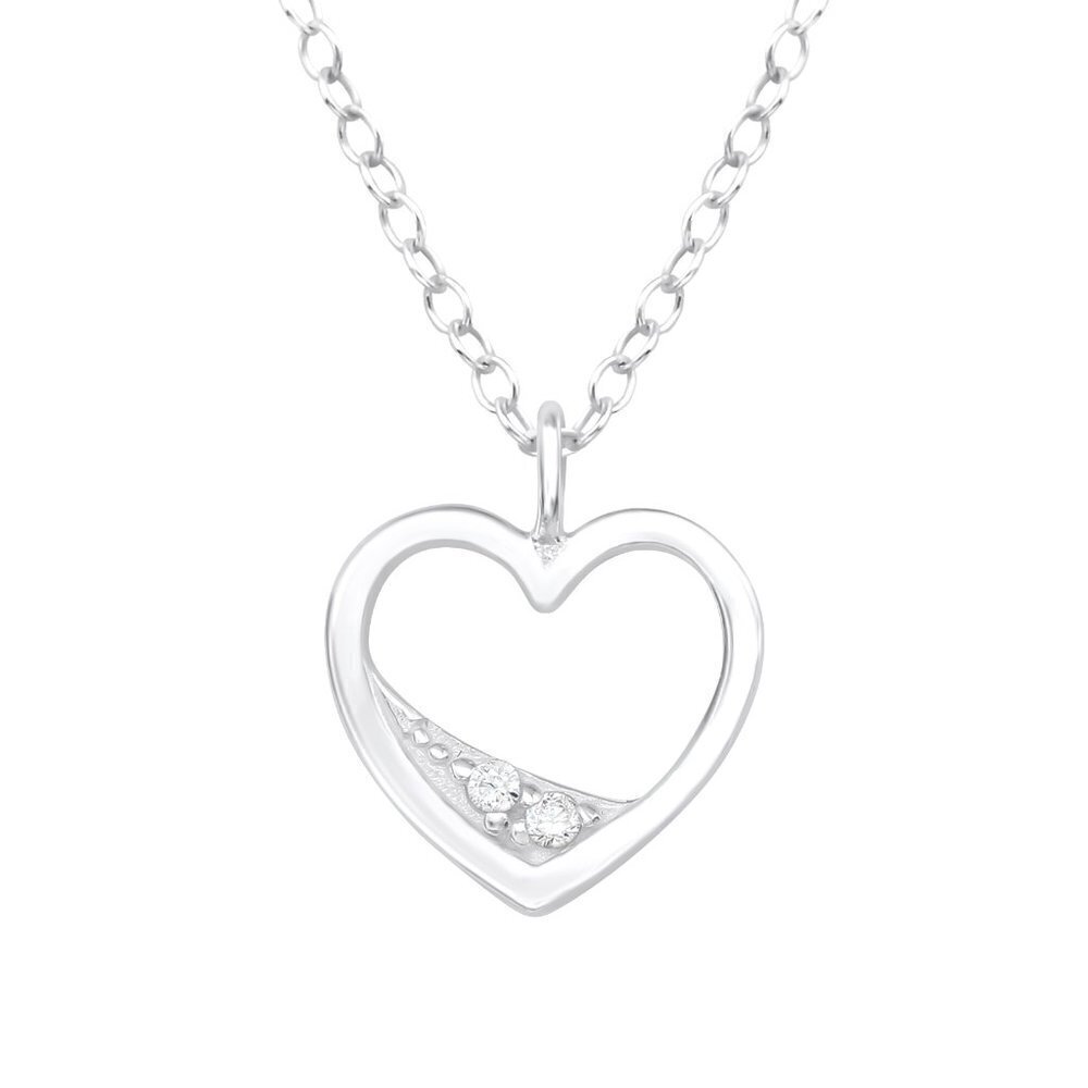Dainty Heart Necklace Sterling Silver Pendant 18" Layering Necklace